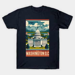 A Vintage Travel Art of Washington DC - US T-Shirt